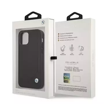 BMW BMHCP12SRCDPK Phone Case für Apple iPhone 12 Mini 5.4" schwarz/schwarz Hardcase Leather Deboss