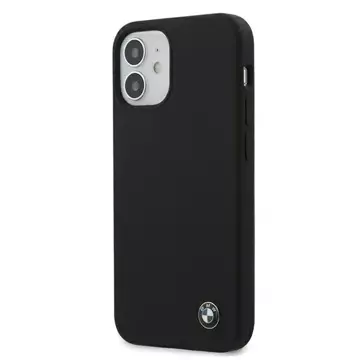 BMW BMHCP12SSILBK Handyhülle für Apple iPhone 12 Mini 5.4" schwarz/schwarz Hardcase Silikon Signatur