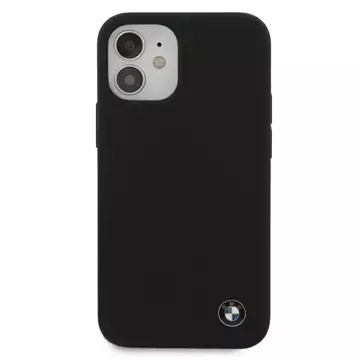 BMW BMHCP12SSILBK Handyhülle für Apple iPhone 12 Mini 5.4" schwarz/schwarz Hardcase Silikon Signatur