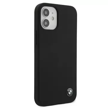 BMW BMHCP12SSILBK Handyhülle für Apple iPhone 12 Mini 5.4" schwarz/schwarz Hardcase Silikon Signatur