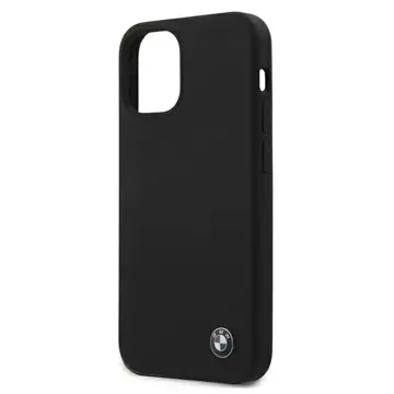 BMW BMHCP12SSILBK Handyhülle für Apple iPhone 12 Mini 5.4" schwarz/schwarz Hardcase Silikon Signatur