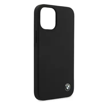 BMW BMHCP12SSILBK Handyhülle für Apple iPhone 12 Mini 5.4" schwarz/schwarz Hardcase Silikon Signatur