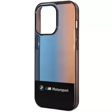 BMW BMHCP14L22HMGK Phone Case für Apple iPhone 14 Pro 6.1" schwarz/schwarz Half Tricolor