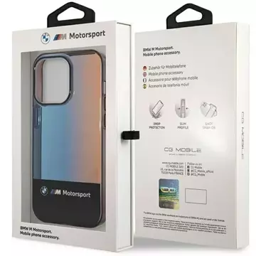 BMW BMHCP14L22HMGK Phone Case für Apple iPhone 14 Pro 6.1" schwarz/schwarz Half Tricolor