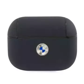 BMW Kopfhörer Schutzhülle für AirPods Pro Cover marineblau/navy Geniune Leather Silver Logo