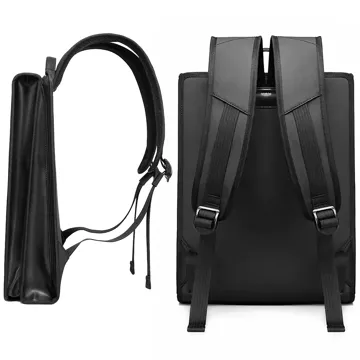 Bange Wasserdichter Rucksack, Laptoptasche, 14 Zoll, Stadtreise, 39,5 x 29,5 x 8 cm, für Arbeit, Schule, Flugzeug, Herren, Damen, schmal, Schwarz