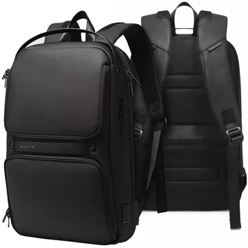 Bange Wasserdichter Rucksack, Laptoptasche, 15,6 Zoll, Reisezubehör, 48 x 30 x 12,5 cm, für Arbeit, Schule, Flugzeug, Herren, Damen, USB und USB-C, Schwarz