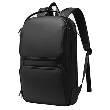 Bange Wasserdichter Rucksack, Laptoptasche, 15,6 Zoll, Reisezubehör, 48 x 30 x 12,5 cm, für Arbeit, Schule, Flugzeug, Herren, Damen, USB und USB-C, Schwarz