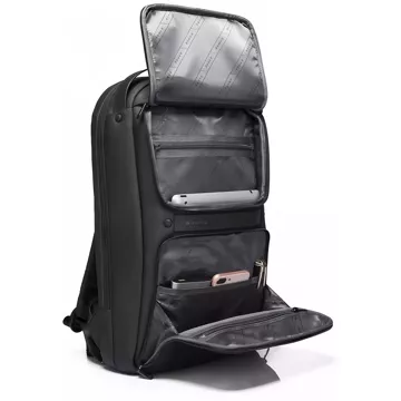 Bange Wasserdichter Rucksack, Laptoptasche, 15,6 Zoll, Reisezubehör, 48 x 30 x 12,5 cm, für Arbeit, Schule, Flugzeug, Herren, Damen, USB und USB-C, Schwarz