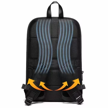 Bange Wasserdichter Rucksack, Laptoptasche, 17 Zoll, Reise, erweiterbar, 49 x 33 x 6 cm, für Arbeit, Schule, Flugzeug, Herren, Damen, Schwarz