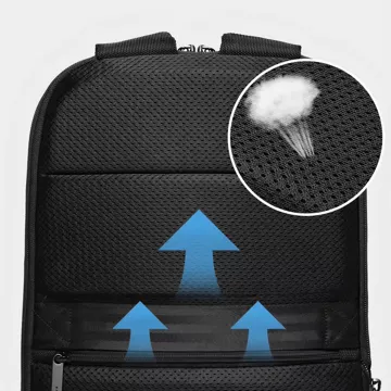 Bange Wasserdichter Rucksack, Laptoptasche, 17 Zoll, Reise, erweiterbar, 49 x 33 x 6 cm, für Arbeit, Schule, Flugzeug, Herren, Damen, Schwarz