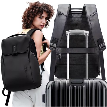 Bange wasserdichter Rucksack, Laptoptasche, 15,6 Zoll, Stadtreisender, 46 x 30 x 19 cm, für Arbeit, Schule, Flugzeug, Herren, Damen, Schwarz