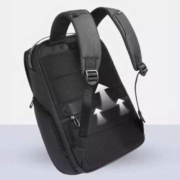 Bange wasserdichter Rucksack, Laptoptasche, 15,6 Zoll, Stadtreisender, 46 x 30 x 19 cm, für Arbeit, Schule, Flugzeug, Herren, Damen, Schwarz