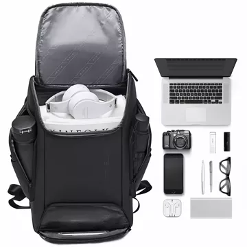 Bange wasserdichter Rucksack, Laptoptasche, 15,6 Zoll, Stadtreisender, 47 x 30 x 15 cm, für Arbeit, Schule, Flugzeug, Herren, Damen, mit USB-Anschluss, Schwarz