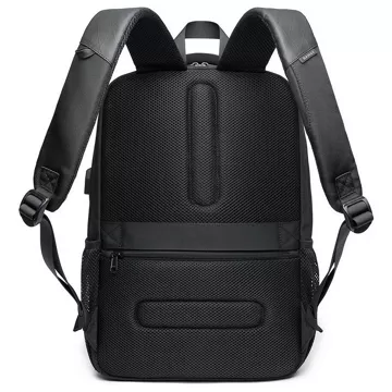 Bange wasserdichter Rucksack für 15,6-Zoll-Laptop, Stadtreisender, 45 x 30 x 16 cm, für Arbeit, Flugzeug, Herren, Damen, mit USB-Anschluss Schwarz