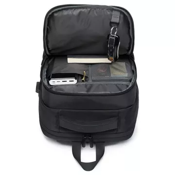 Bange wasserdichter Rucksack für 15,6-Zoll-Laptop, Stadtreisender, 45 x 30 x 16 cm, für Arbeit, Flugzeug, Herren, Damen, mit USB-Anschluss Schwarz