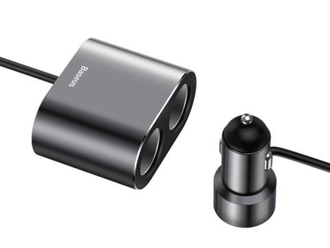 Baseus Autoladegerät 2x USB 80W Auto Zigarette schwarz