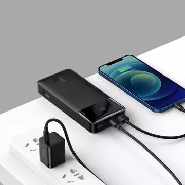 Baseus Bipow Schnelllade-Powerbank 20000mAh 15W weiß (Overseas Edition) USB-A - Micro USB Kabel 0,25m schwarz (PPBD050101)