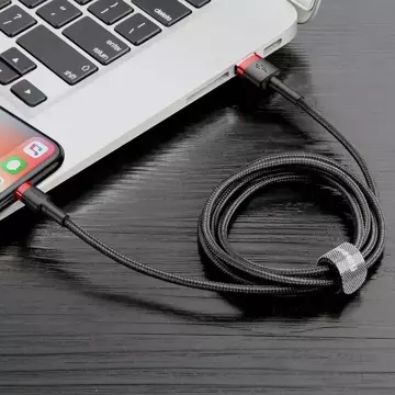 Baseus Cafule 2A 3m Lightning USB Kabel (schwarz-rot)