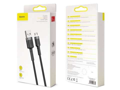 Baseus Cafule 3m Kabel strapazierfähiges Micro USB 2A Nylonkabel Grau