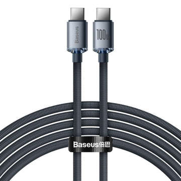 Baseus Crystal Shine Schnellladekabel USB-C Typ C auf USB-C Typ C PD 100W 3A 2m Schwarz