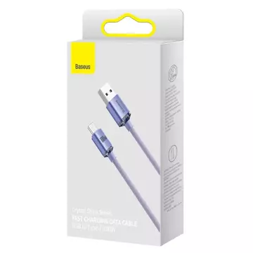 Baseus Crystal Shine Series Kabel USB-Kabel für schnelles Aufladen und Datenübertragung USB Typ A - USB Typ C 100 W 1,2 m lila (CAJY000405)