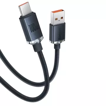 Baseus Crystal Shine Series Kabel USB-Kabel für schnelles Aufladen und Datenübertragung USB Typ A - USB Typ C 100W 2m schwarz (CAJY000501)