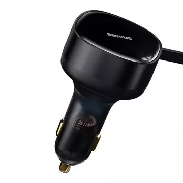 Baseus Enjoyment Autoladegerät mit USB-C Lightning 3A, 30W Kabeln (schwarz)