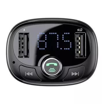 Baseus FM-Transmitter Bluetooth 4.2 MP3-Autoladegerät 2x USB 3.4A Freisprecheinrichtung MicroSD