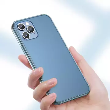 Baseus Frosted Glass Case Starre Hülle mit flexiblem Rahmen für iPhone 12 Pro Max Weiß (WIAPIPH67N-WS02)