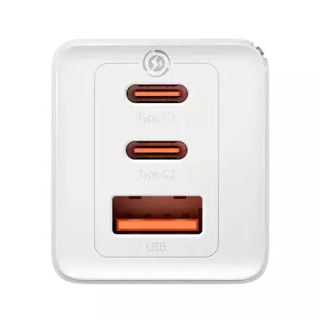 Baseus GaN5 Pro 2xUSB-C USB-Wandladegerät, 65 W (weiß)