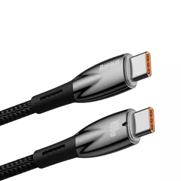 Baseus Glimmer Series Schnellladekabel USB-C 480Mbps PD 100W 2m Schwarz