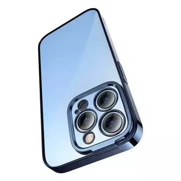 Baseus Glitter Schutzhülle Set Clear Case und Tempered Glass für iPhone 14 Pro (Blau)