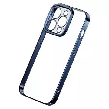 Baseus Glitter Schutzhülle Set Clear Case und Tempered Glass für iPhone 14 Pro (Blau)