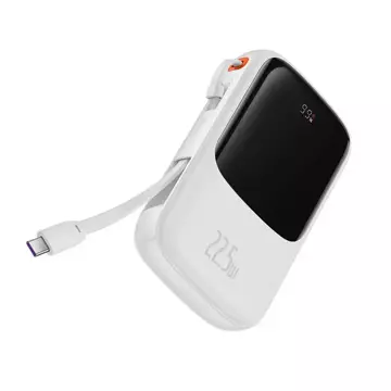 Baseus Qpow Pro Powerbank mit USB-C, USB-C, USB-Kabel, 10000mAh, 22,5W (weiß)