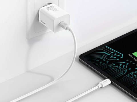 Baseus Super Si Schnellladegerät USB-C PD 30W Weiß