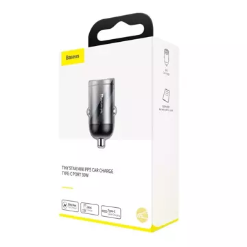 Baseus Tiny Star PPS Mini Smart USB Typ C Autoladegerät 30W Quick Charge 3.0 PD 3.0 Grau (VCHX-B0G)