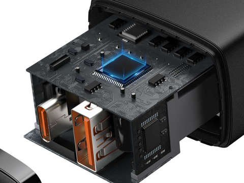 Baseus USB PD QC 3.0 20W schwarzes Wandladegerät