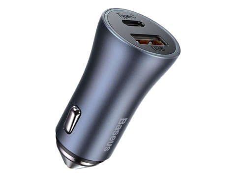 Baseus USB USB-C QC3.0 PD 40W Graues Autoladegerät