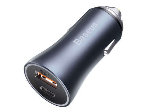 Baseus USB USB-C QC3.0 PD 40W Graues Autoladegerät