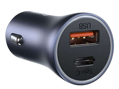 Baseus USB USB-C QC3.0 PD 40W Graues Autoladegerät