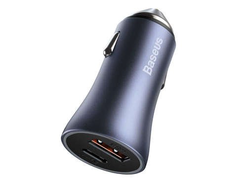 Baseus USB USB-C QC3.0 PD 40W Graues Autoladegerät