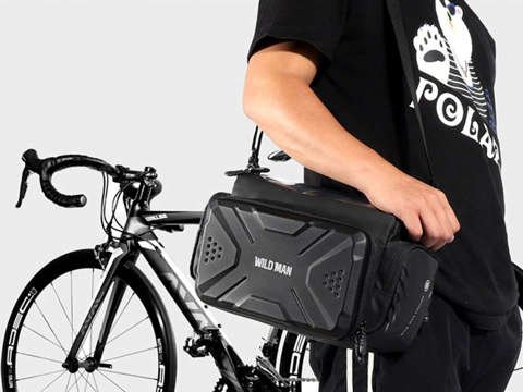 Beuteltasche Satteltasche Fahrradhalter Wildman Bag GS6 4l 7 Zoll Schwarz