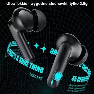 Bluetooth 5.3 Kopfhörer USAMS TWS XJ13 Serie Gaming Earbuds kabellos schwarz/schwarz BHUXJ01 (US-XJ13)