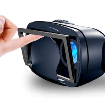 Brille VR-Brille VRG PRO 3D Virtual Reality für das Telefon 5-7 Zoll mit Kopfhörern Schwarz