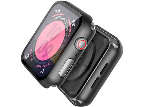 Case 2in1 Alogy Cover mit Glas für Apple Watch 4/5/6 / SE 44mm Schwarz