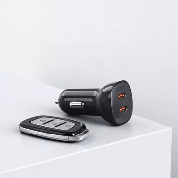 Choetech Autoladegerät 2x USB Type C Quick Charge Power Delivery 40W FCP AFC schwarz (TC0008)