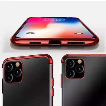 Clear Color Case TPU-Cover Gel-Metallic-Cover für iPhone 13 mini rot