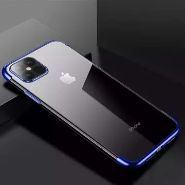 Clear Color Case iPhone 13 mini blaue Gelhülle mit Metallrahmen