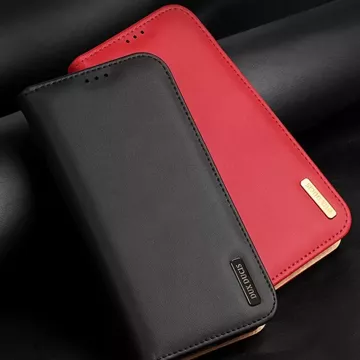 DUX DUCIS Hivo Hülle - Leder-Brieftaschenhülle für Samsung Galaxy S24 Plus rot